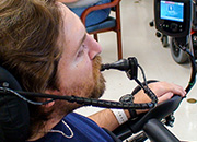 veteran using assistive technology