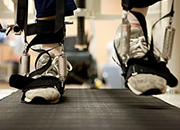 veteran walking on a treadmill