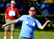 Veteran throwing Javelin at Golden Age Games