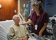 VA Nurse and patient talking