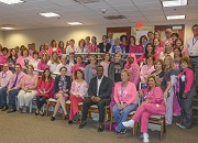 Staff at the Louis A. Johnson VA Medical Center participate in a PINK OUT every Monday in October to promote breast cancer awareness.