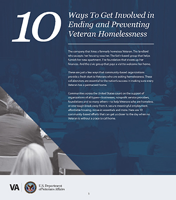 10 Ways to End to End Veteran Homelessness Fact Sheet