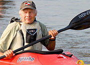 Man kayaking