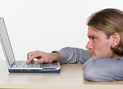 Man using a laptop computer
