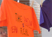 T-shirts hanging on a clothesline