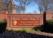 Brick sign stating: Martin Luther King, Jr. National Historic Site and Preservation District