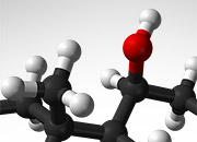 Rendering of a cortisol molecule with black, white and red atoms joined by black and white bars