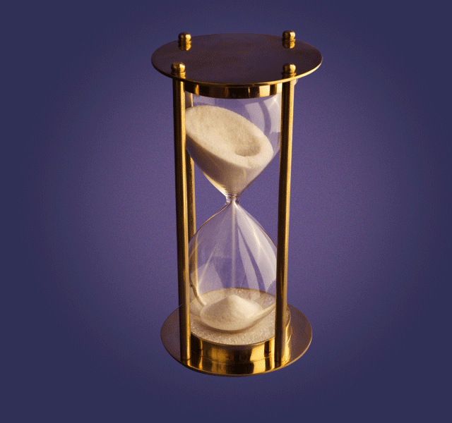 sand moving through an hourglass