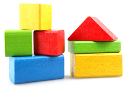 colored wooden blocks in different shapes