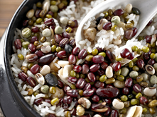 bowl of plant-based foods - rice and beans