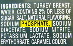 list of ingredients with phosphate highlighted