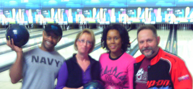 That’s my bowling team….it’s good that [I have] this group. That particular night, I think we won one game out of four. That’s what we always do. We get blown out of the water, but we have fun, you know. We all shake hands, and I’m thinking “why can’t I bring this to other compartments of my life?”