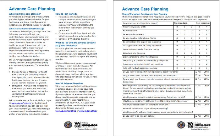 Advance Care Planning Worksheet