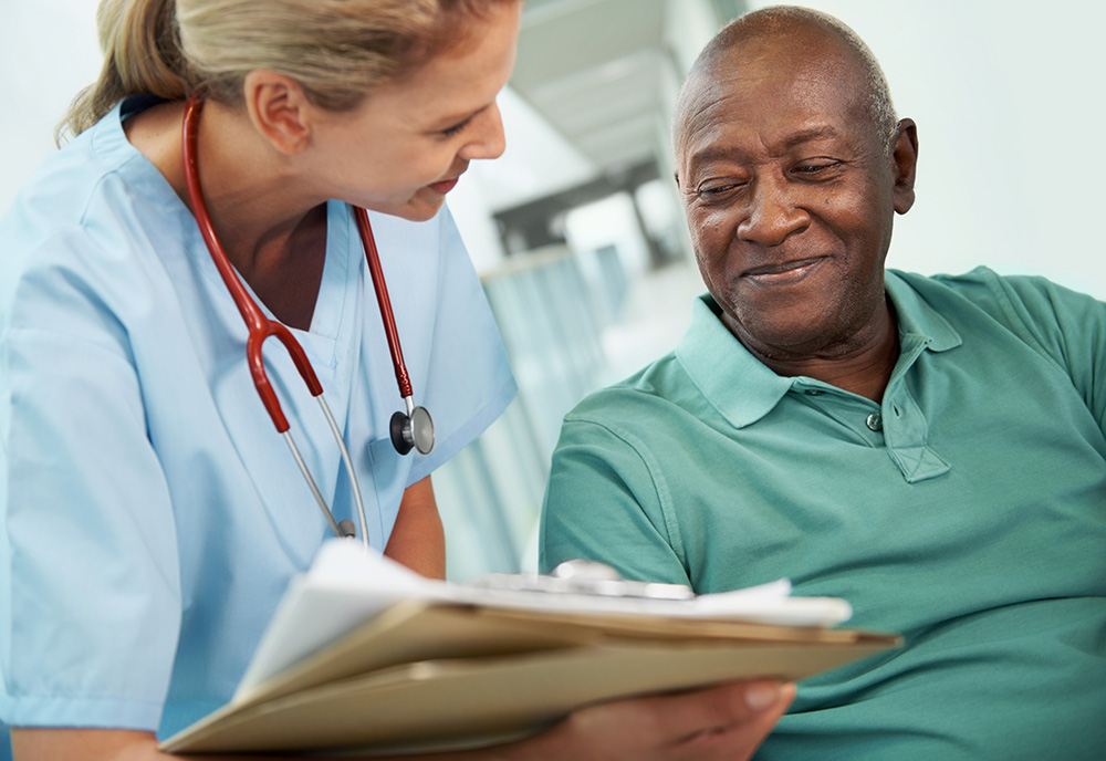 Nurse interacting with a Veteran patient