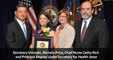 Secretary Shinseki, Michele Price, Chief Nurse Cathy Rick and Principal Deputy Under Secretary for Health Jesse