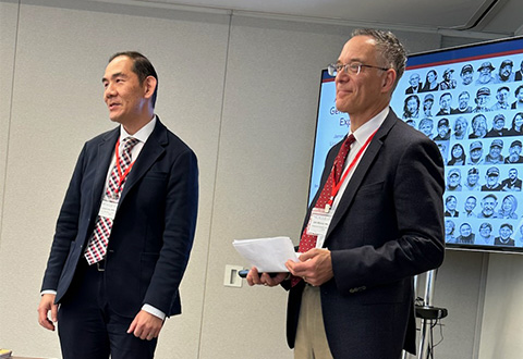 Dr. Lionel Lim (left) and Dr. James Meisel (right), from the VA Bedford Healthcare System, present their team-based learning curriculum in October to members of the National Collaborative for Improving the Clinical Learning Environment (NCICLE) conference at the Accreditation Council for Graduate Me