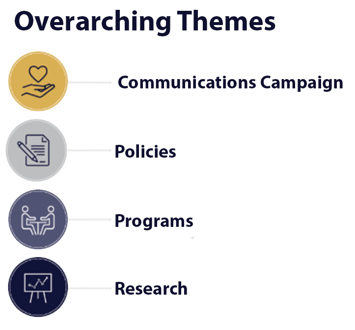 Overarching Themes: Communications Campaign, Policies, Programs, and Research