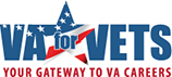 VA for Vet logo with the "E" designed as the American Flag in the star.