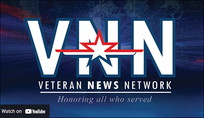 A logo for the Veteran News Network , with the text V N N Veterans News Network Honoring All Who Served
