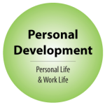 Circle graphic with "Personal Development, Personal Life & Work Life" typed in center.