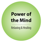 Circle graphic with "Power of the Mind, RElaxing and Healing" typed in center.