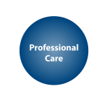 Circle graphic with "Professional Care" typed in center.