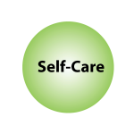Circle graphic with "Self-Care" typed in center.