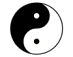 Yin-yang symbol. Black and white yin yang symbol.