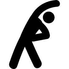 An icon of a person stretching their side and arm.