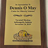 Sister Soldier Network plaque of appreciation to Dennis May