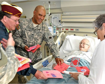 Veterans visiting hospital