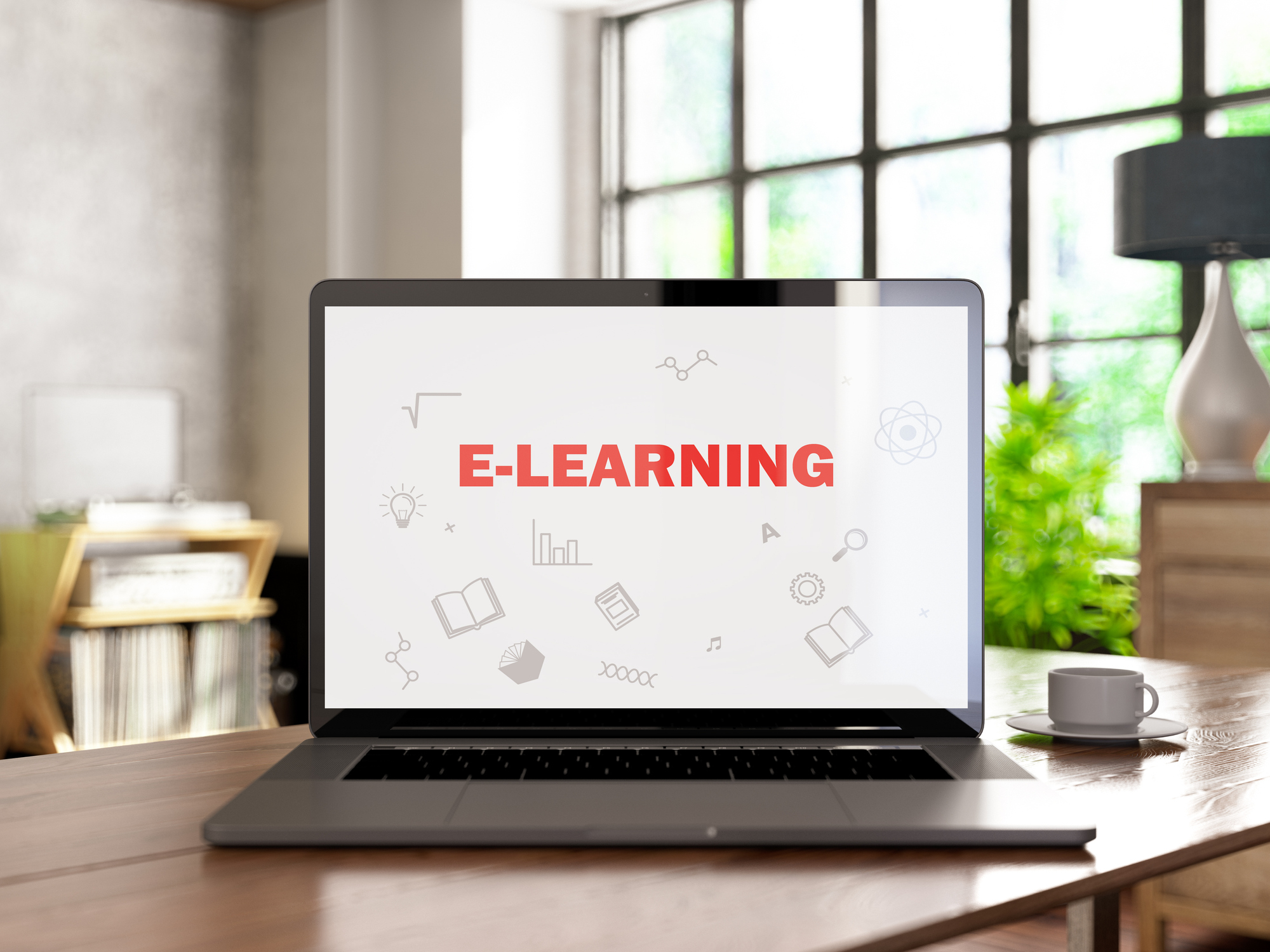 e-learning text on a laptop