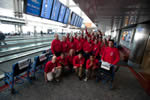 A group photo of volunteers at the Denver International Airport.