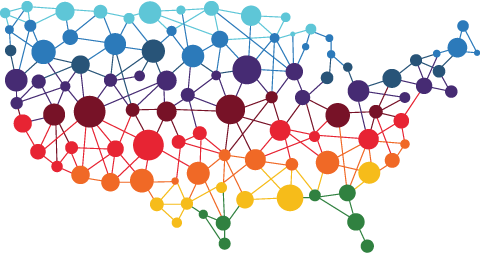 Dotted Texture USA Map