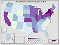 Thumbnail of the Percent Change in Veteran Population by State map