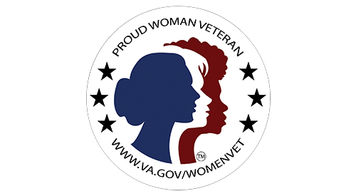 Three silhouette women heads - Proud woman Veteran
