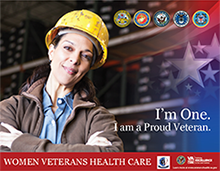 Poster (Woman in a hard hat) - I'm One. I am a Proud Veteran.
