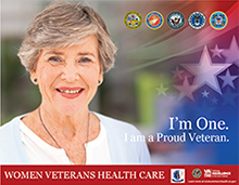 Poster (Mature woman smiling) - I'm One. I am a Proud Veteran.