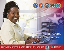 Poster (Woman at a keyboard) - I'm One. I am a Proud Veteran.