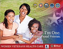 Poster (Woman hugging daughters) - I'm One. I am a Proud Veteran.
