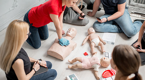 Women in a CPR class