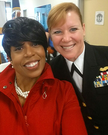 Capt. Laura Scotty, Department of Defense representative with Dr. Betty Moseley Brown, Associate Director, Center for Women Veterans.